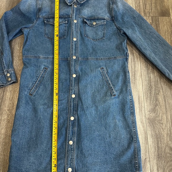 Madewell Womens Blue Sturgiss Wash Denim Snap Shirtdress Size 16 - Picture 3 of 14